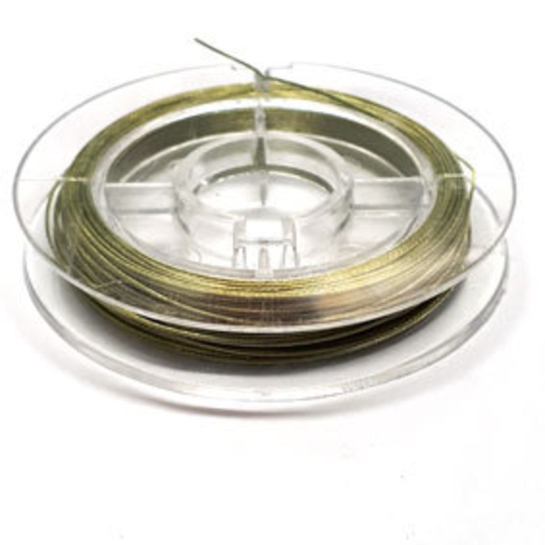 Tigertail Beading Wire: 10m roll - Lime Green image 0