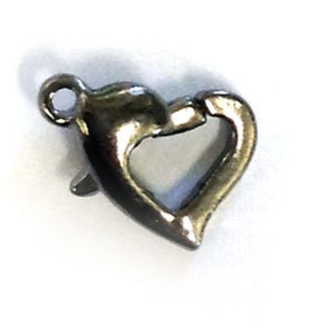 Heart Shaped Parrot Clasp - gunmetal image 0