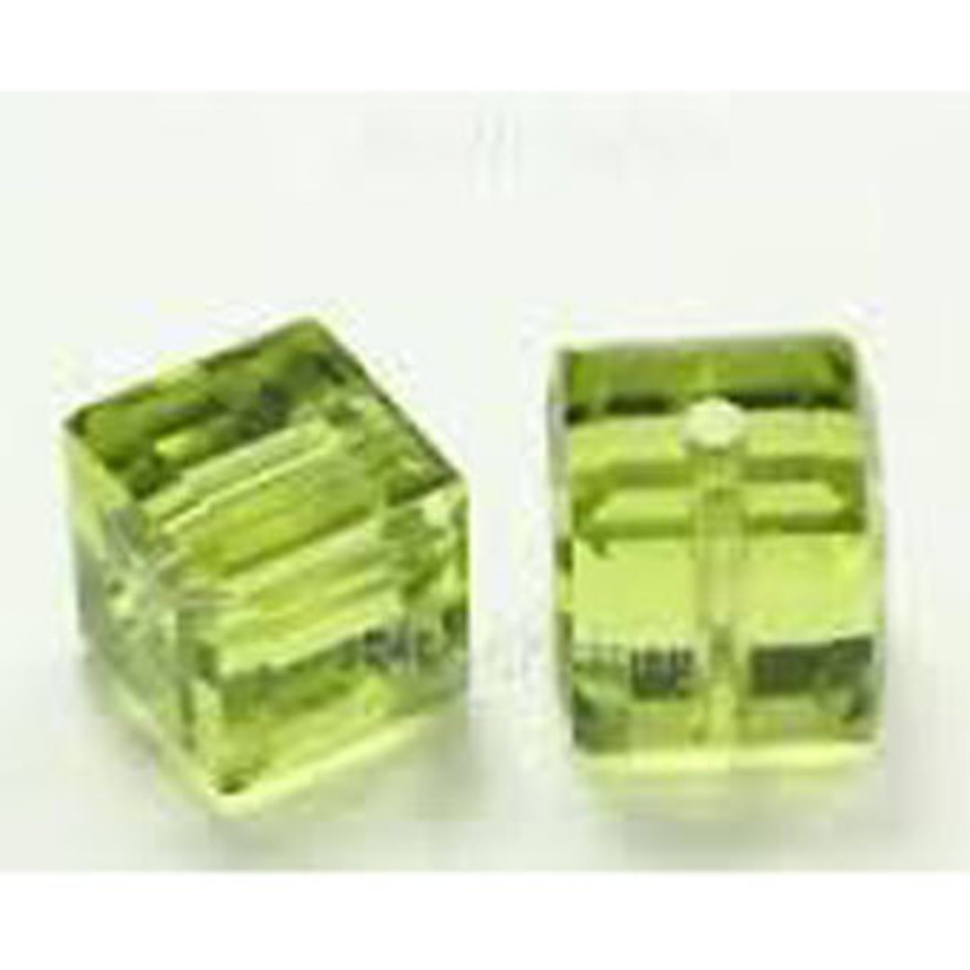 4mm Swarovski Crystal Cube, Olivine light image 0