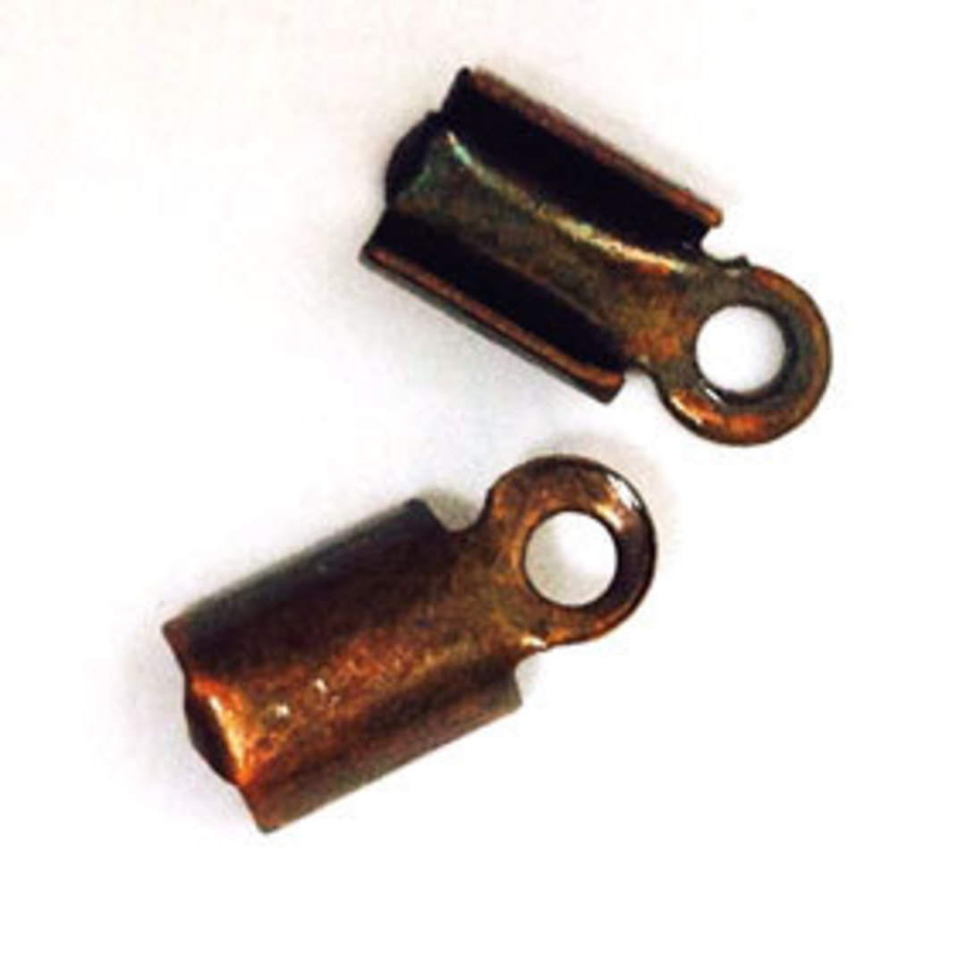 Fold Over Crimp (leatherend) - regular, 5mm: Antique Copper image 0