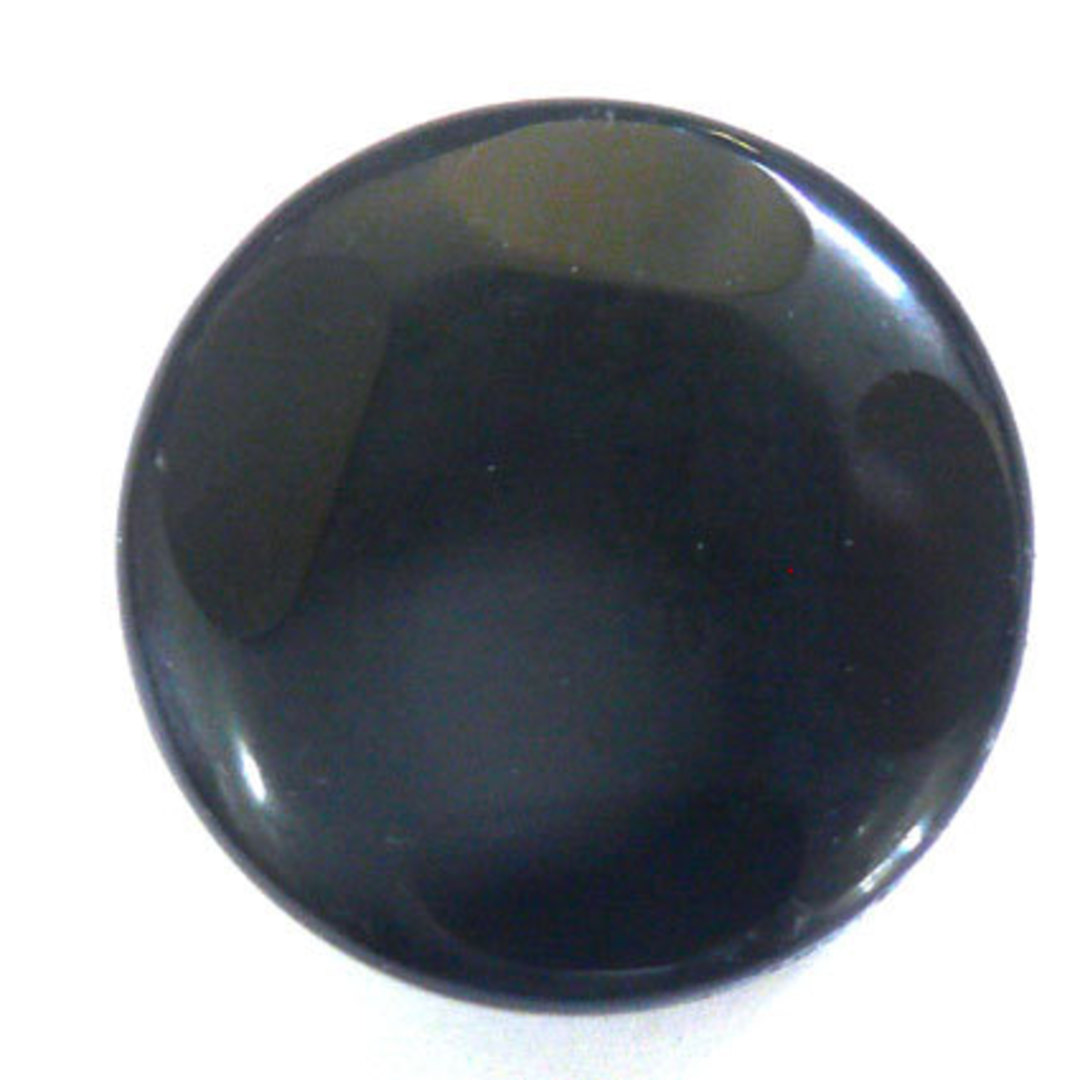 Black Agate 4 Facet Disc, 28mm x 8mm thick image 0