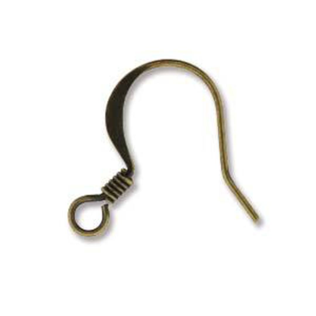 Zulu earring hook (16.5mm) - antique brass (nickel free) image 0
