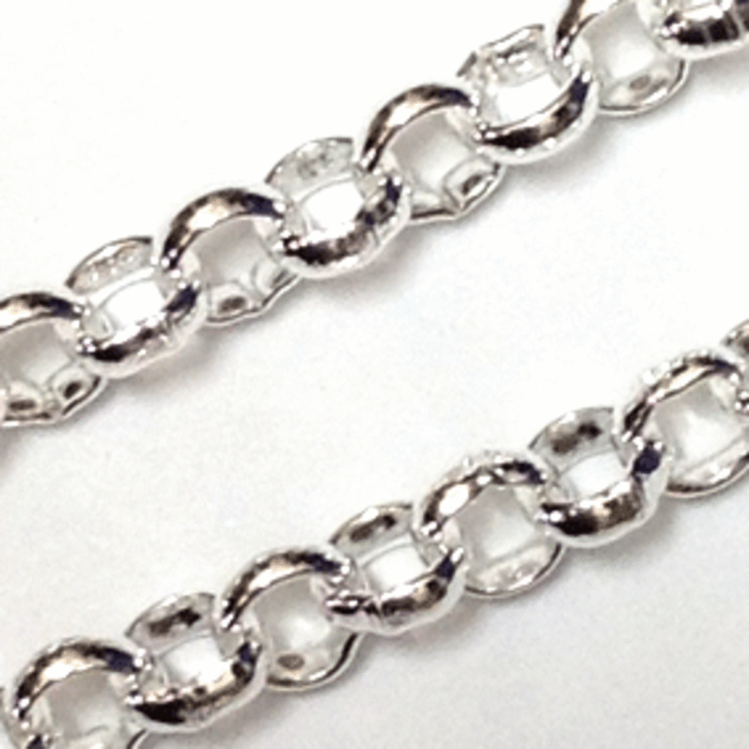 PARTLY TARNISHED CHAIN: Large Belcher, 6mm round links - Bright Silver image 0