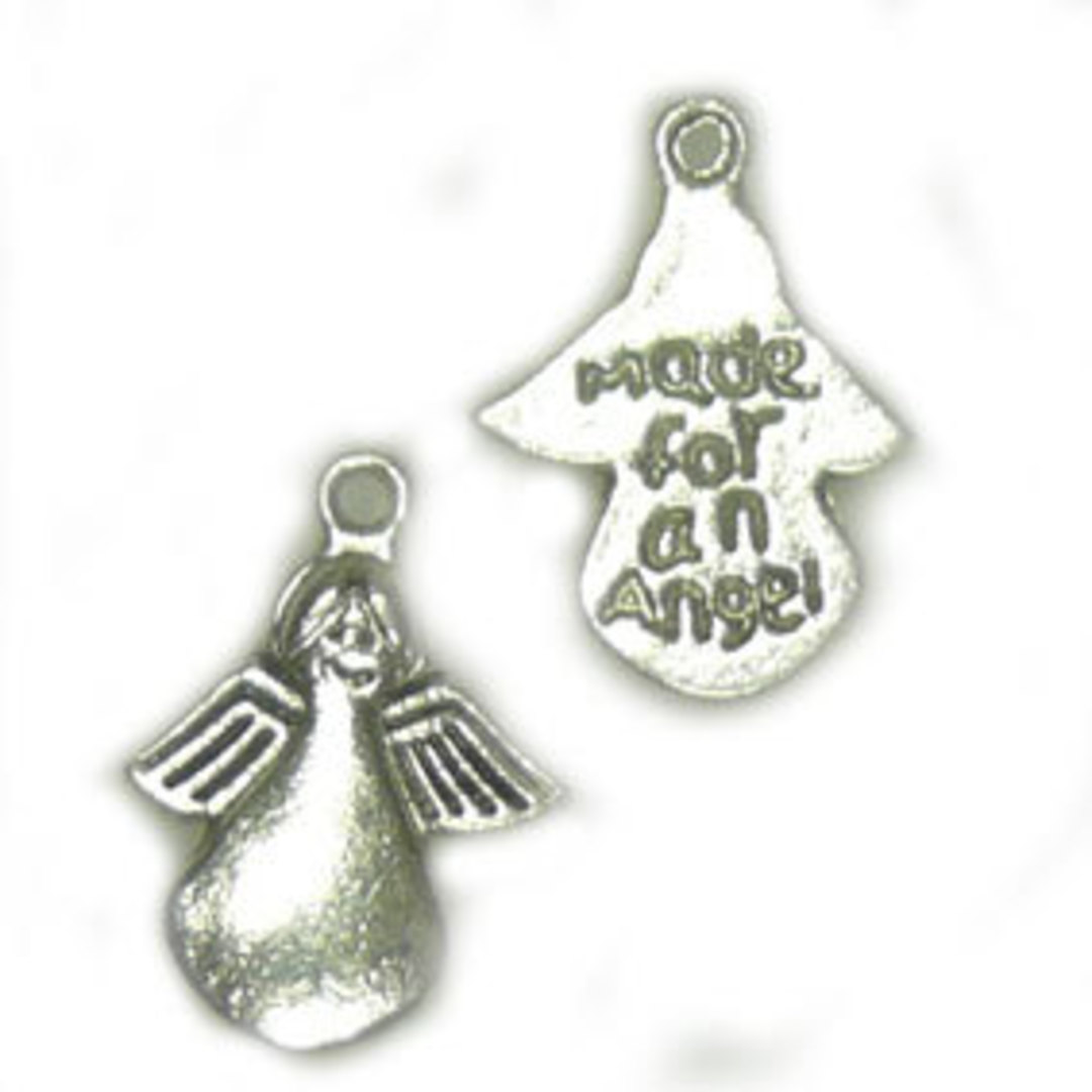 Metal Charm 24:  'Made for an Angel' (13mm x 18mm) image 0