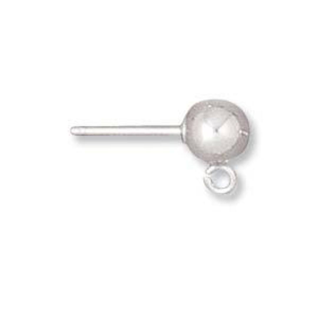 Sterling Stud Drop - large 5mm ball with butterfly backs image 0