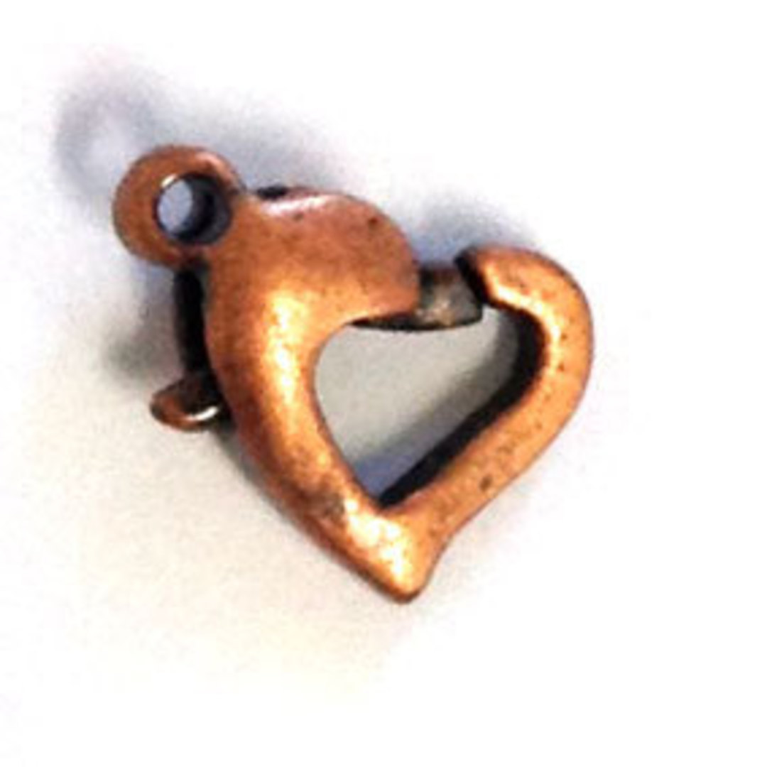 Heart Shaped Parrot Clasp - copper image 0