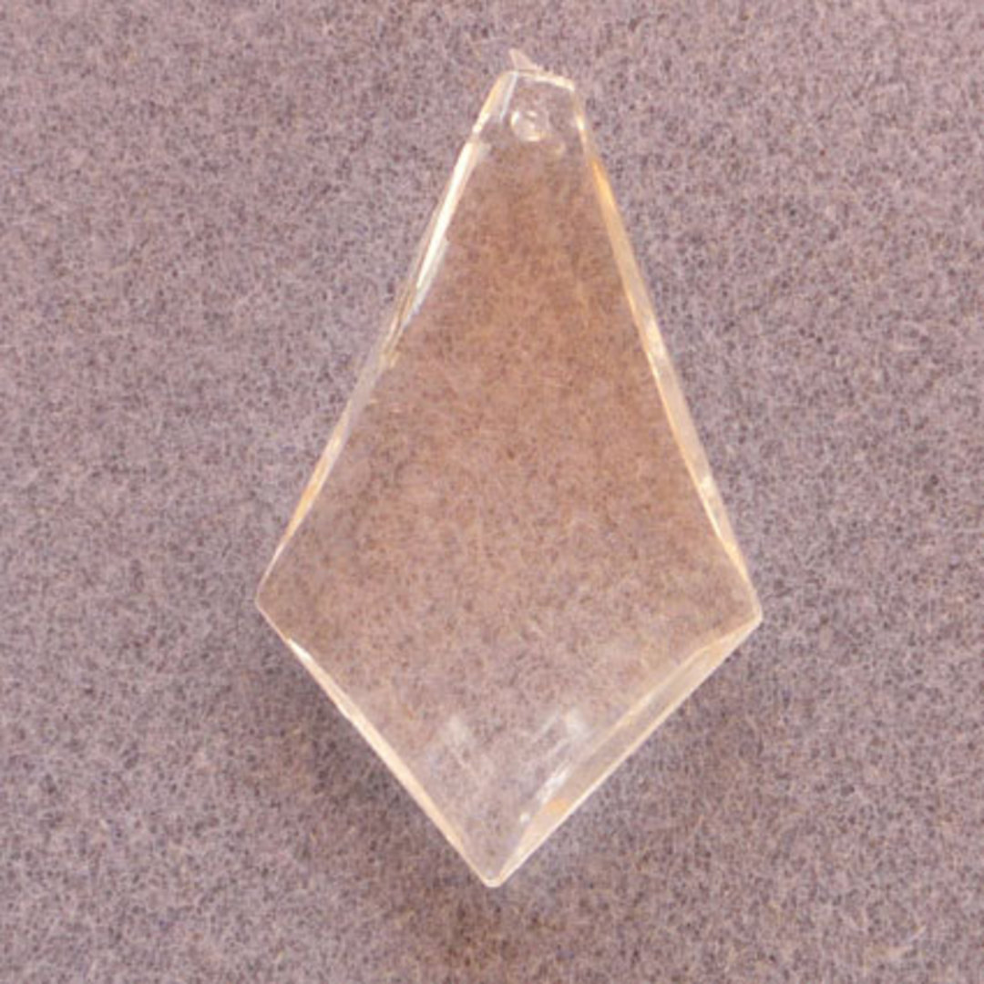 SECONDS (light scratching): Acrylic Chandelier Piece, flat elongated diamond shape image 0
