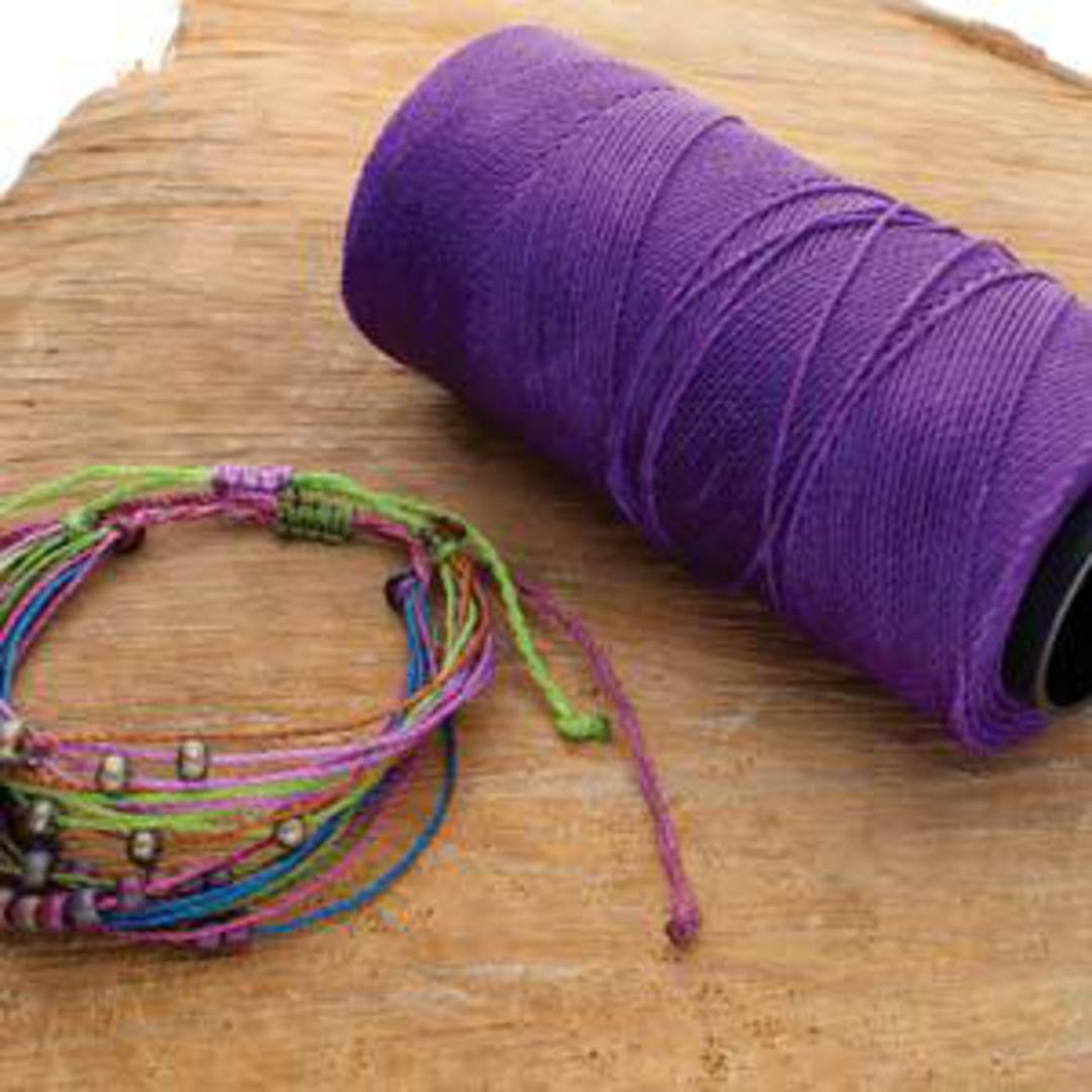 0.8mm Knot-It Brazilian Waxed Polyester Cord: Neon Purple image 1