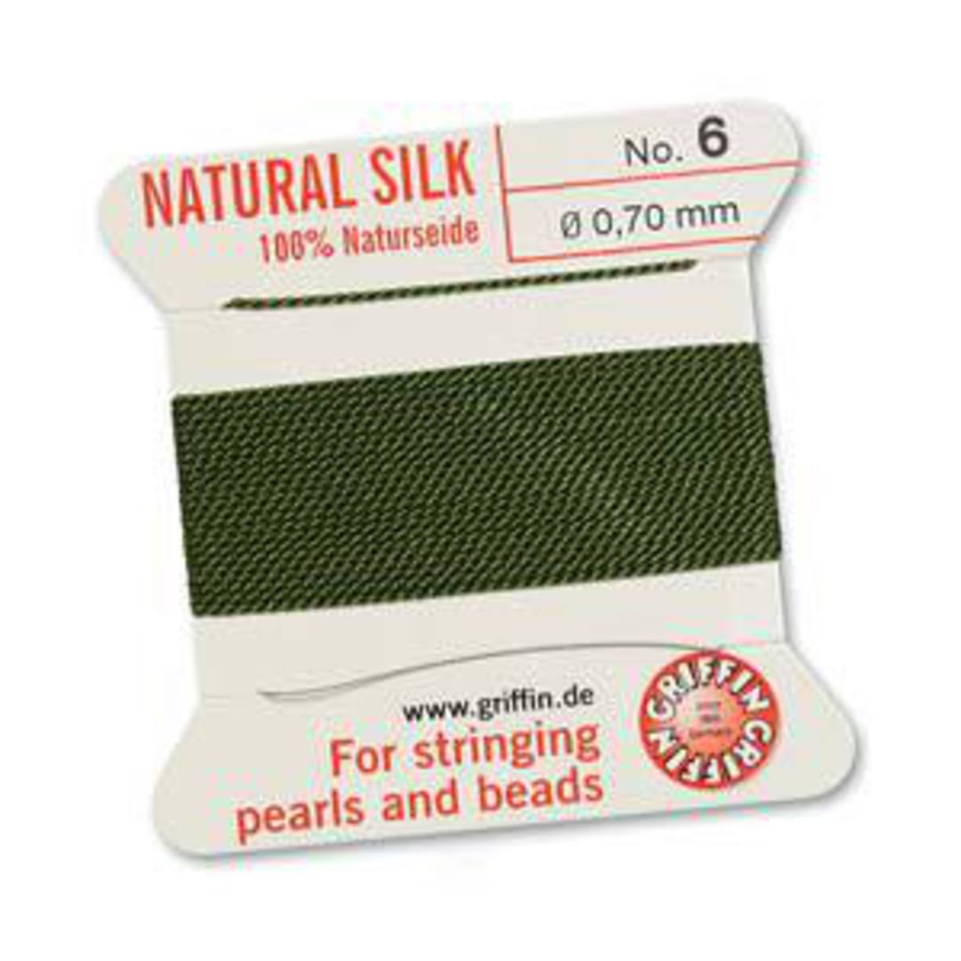 Griffin Silk Cord - Olive - Size 6 (0.7mm) image 0