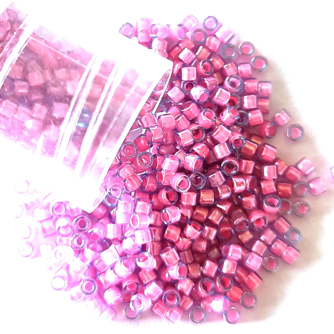 11/0 Miyuki Delica, colour 2048 - Luminous Pink Taffy (7.2gm) image 0