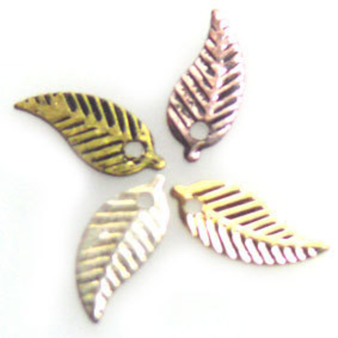 Stamped Tin Leaf: Silver Fern - silver/gold/copper/brass image 0