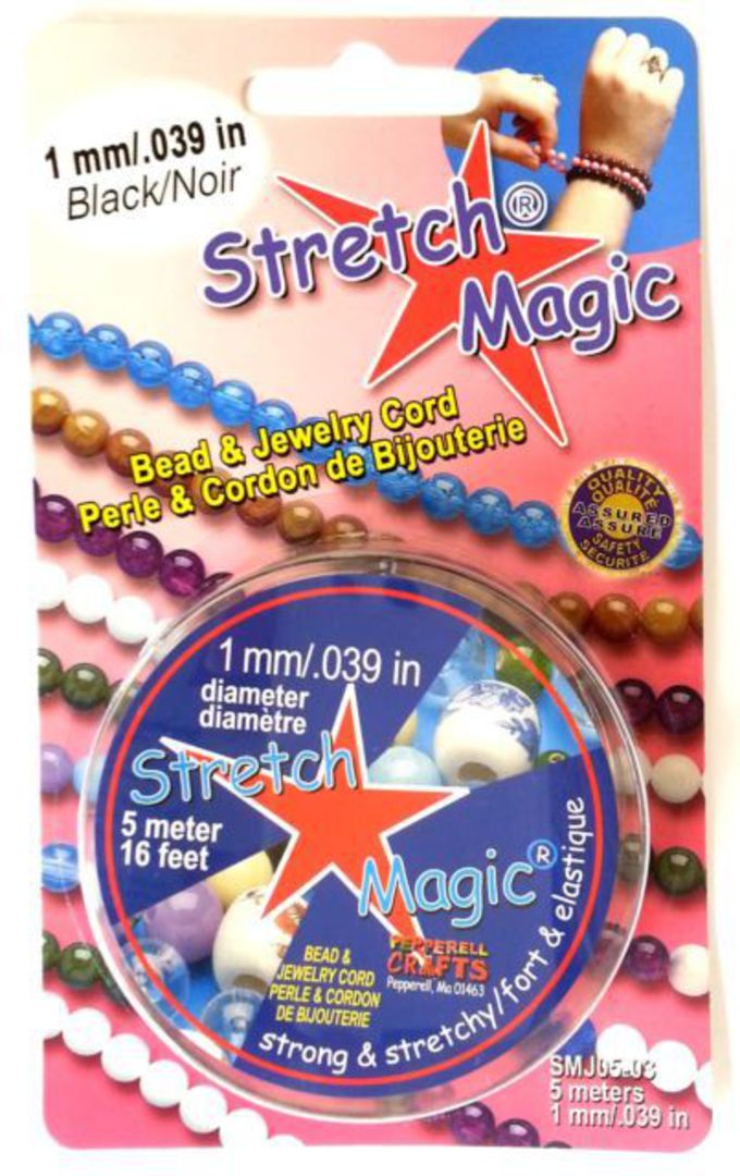 1mm Black Stretch Magic Cord - 5m roll image 0