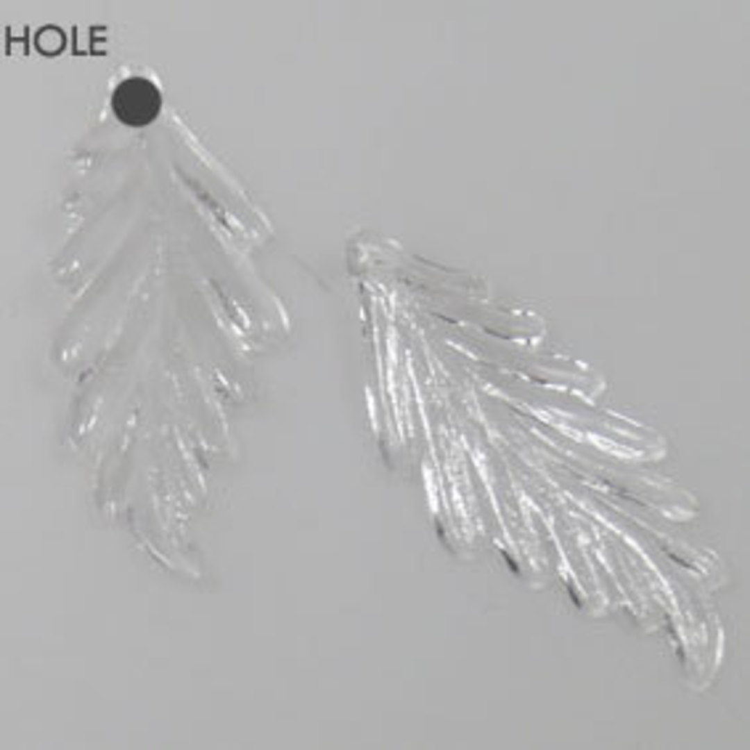 Acrylic Feather Leaf, 11mm x 28mm - Transparent Crystal image 0