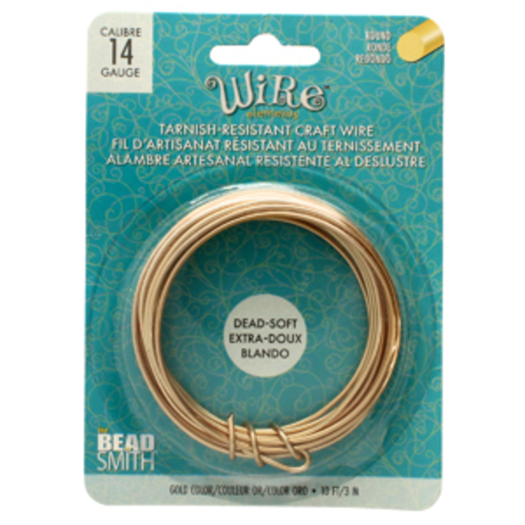 Beadsmith Craft Wire, Gold Colour: 14 gauge  (soft temper) image 0
