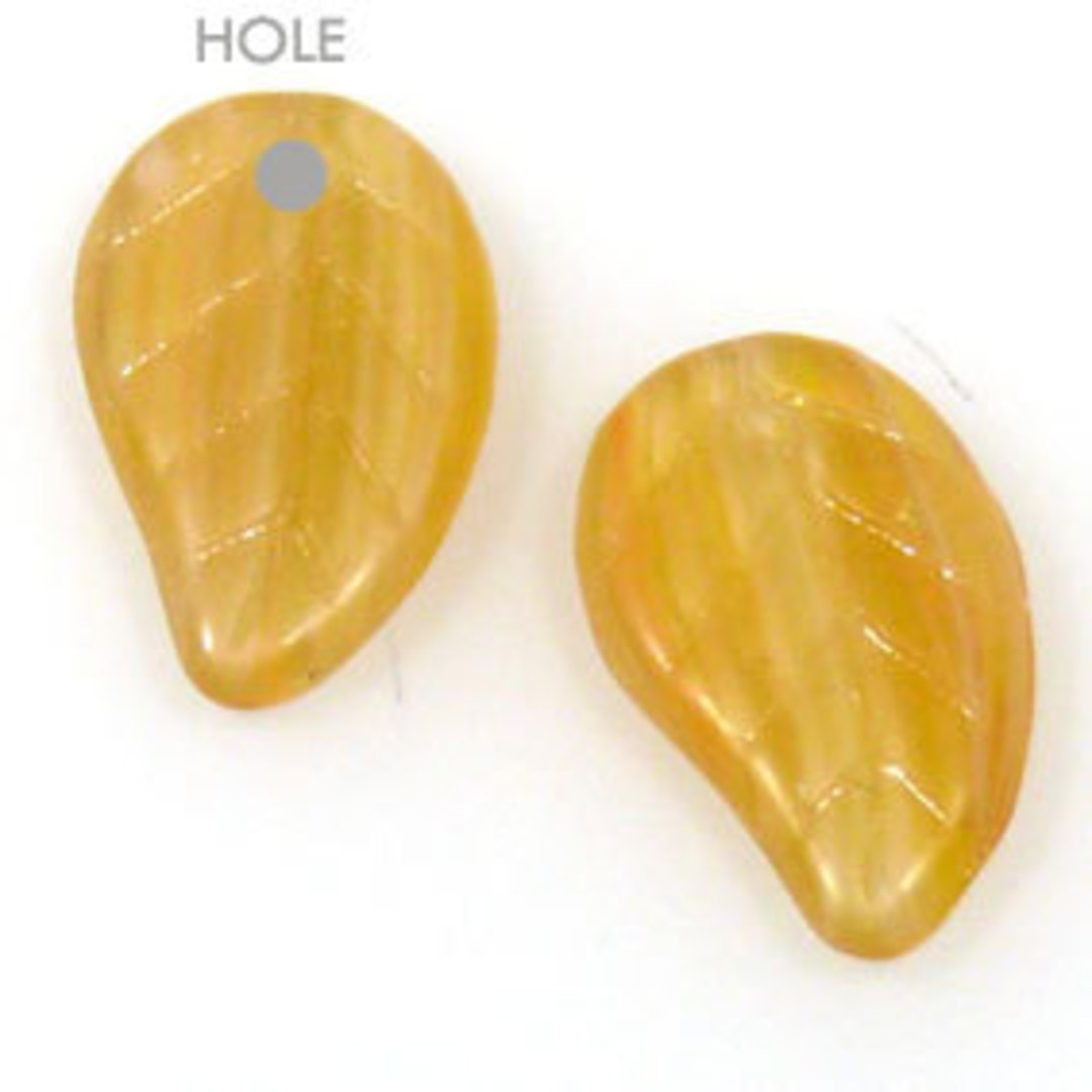 Glass Flat Leaf, 10mm x 15mm - Amber frosted image 0