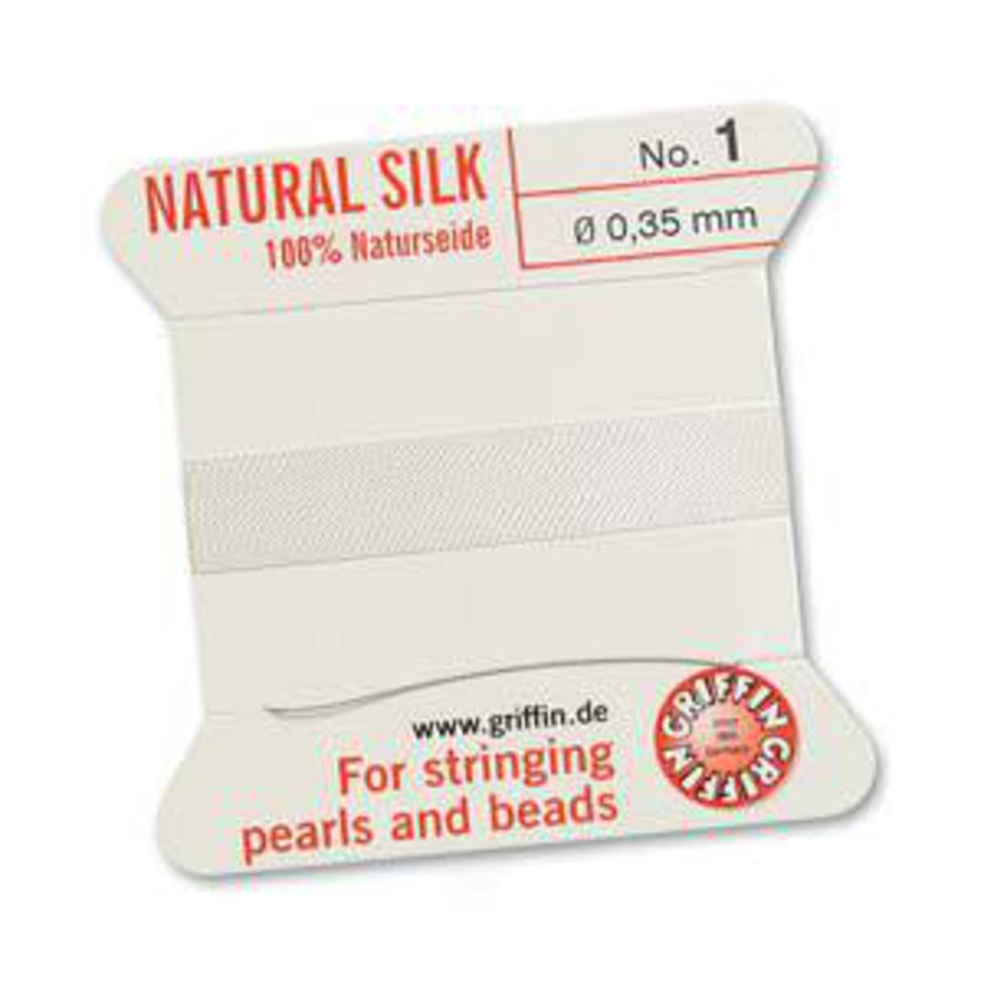 Griffin Silk Cord - White - Size 1 (0.35mm) image 0
