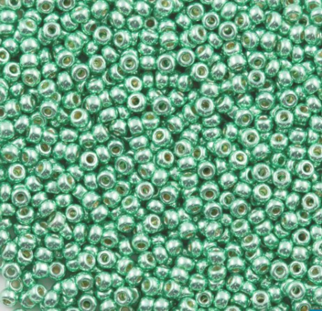 Miyuki size 8 round: 4214 - Duracoat Galv Dk Mint Green (7 grams) image 0