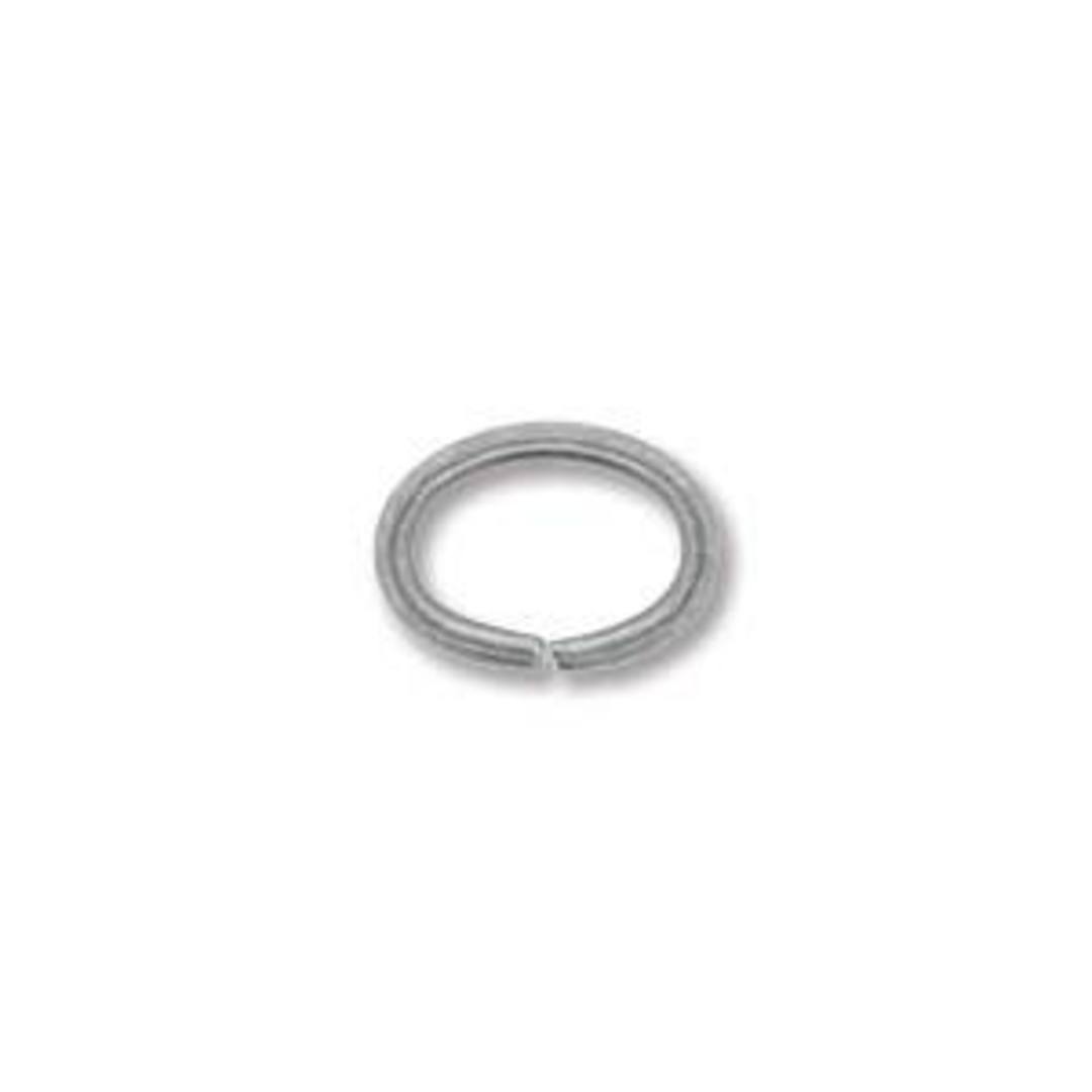 OVAL Jumpring: Antique Silver 6 x 8mm image 0