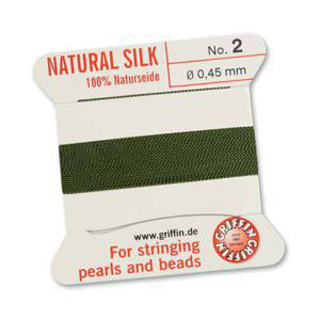 Griffin Silk Cord - Olive - Size 2 (0.45mm) image 0