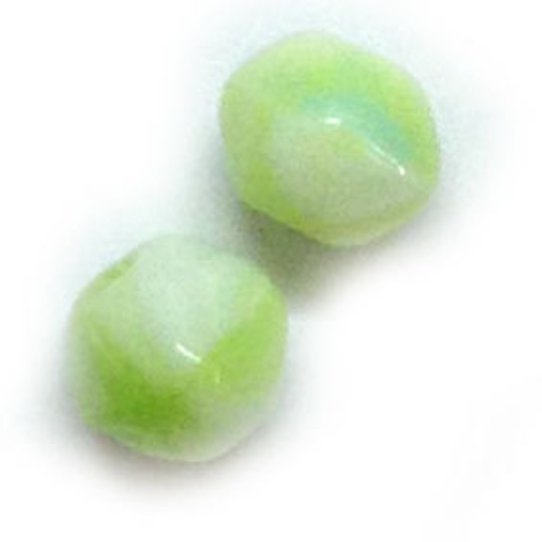 7mm facet - Lime/White opaque image 0