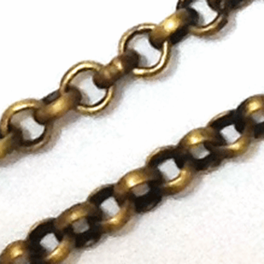 CHAIN: Small Belcher, 3mm round links - Antique Brass image 0