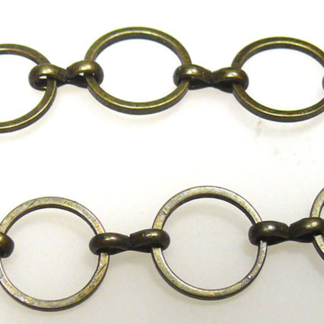 NICKEL FREE CHAIN: 12mm rounds with 8mm figure 8 link, Antique Brass image 0
