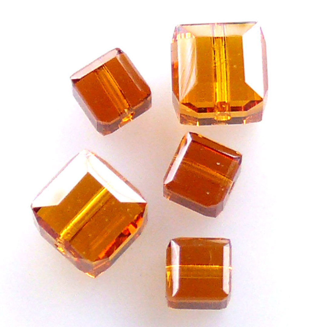 6mm Swarovski Crystal Cube,Topaz image 0