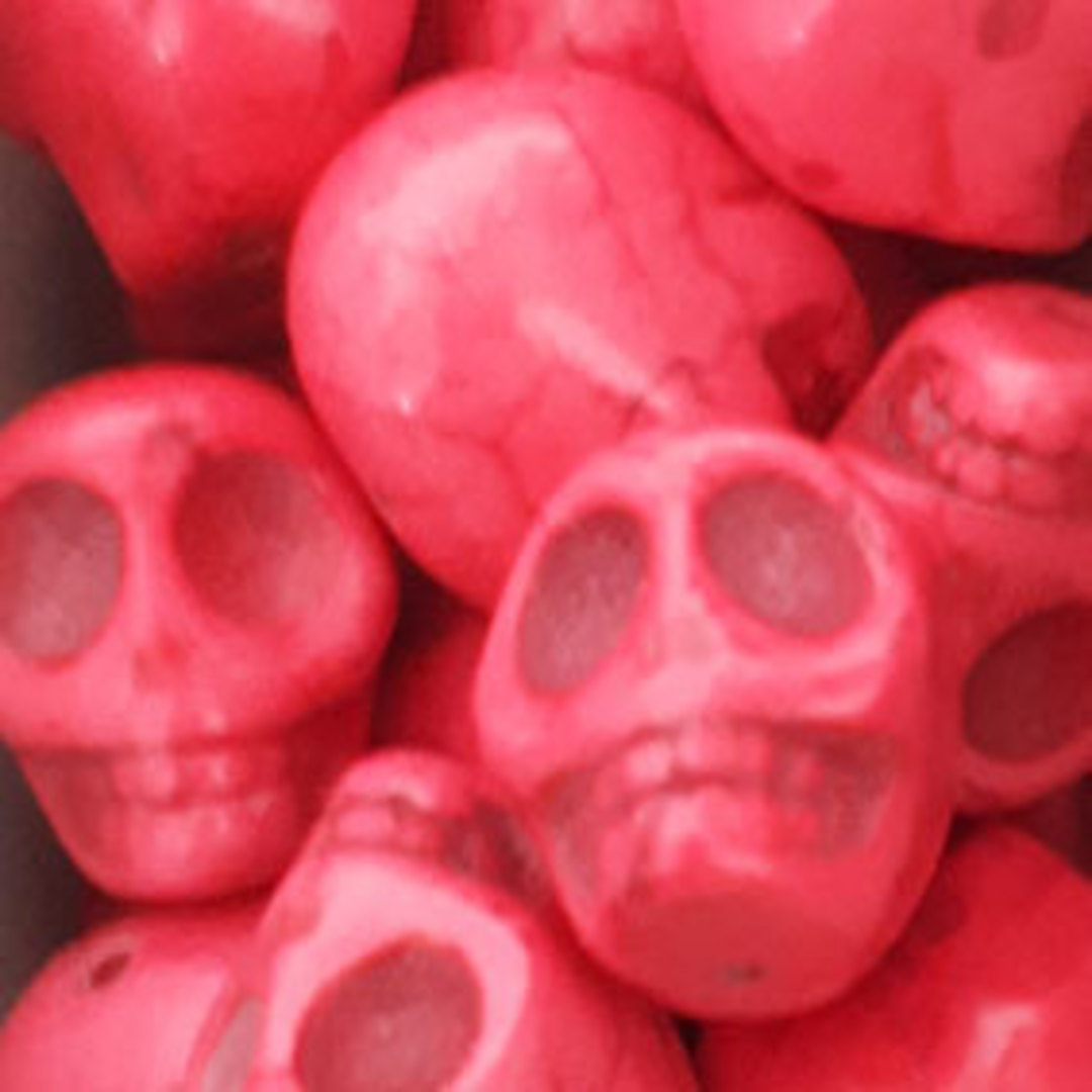 Howlite Skull: Large - Pink image 0