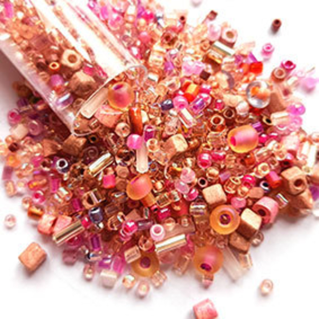 Seed Bead Mix, 25 gram - Pink Glow image 0
