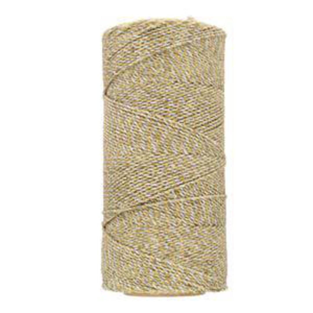 1mm Knot-It Brazilian Waxed Polyester Cord: Metallic Gold/Silver image 0