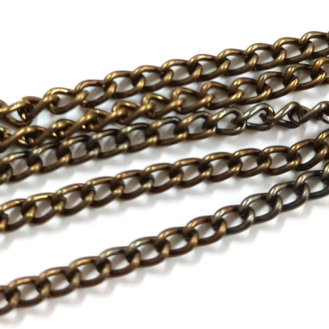 CHAIN: Fine Twisted Oval - 3mm links, Antique Brass image 0