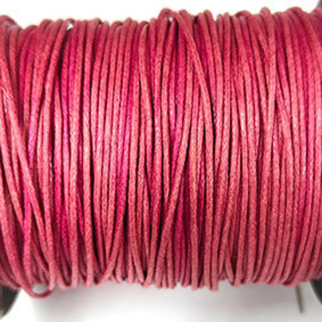 Indian round cotton cord - 1mm - Rose, slightly varigated image 0