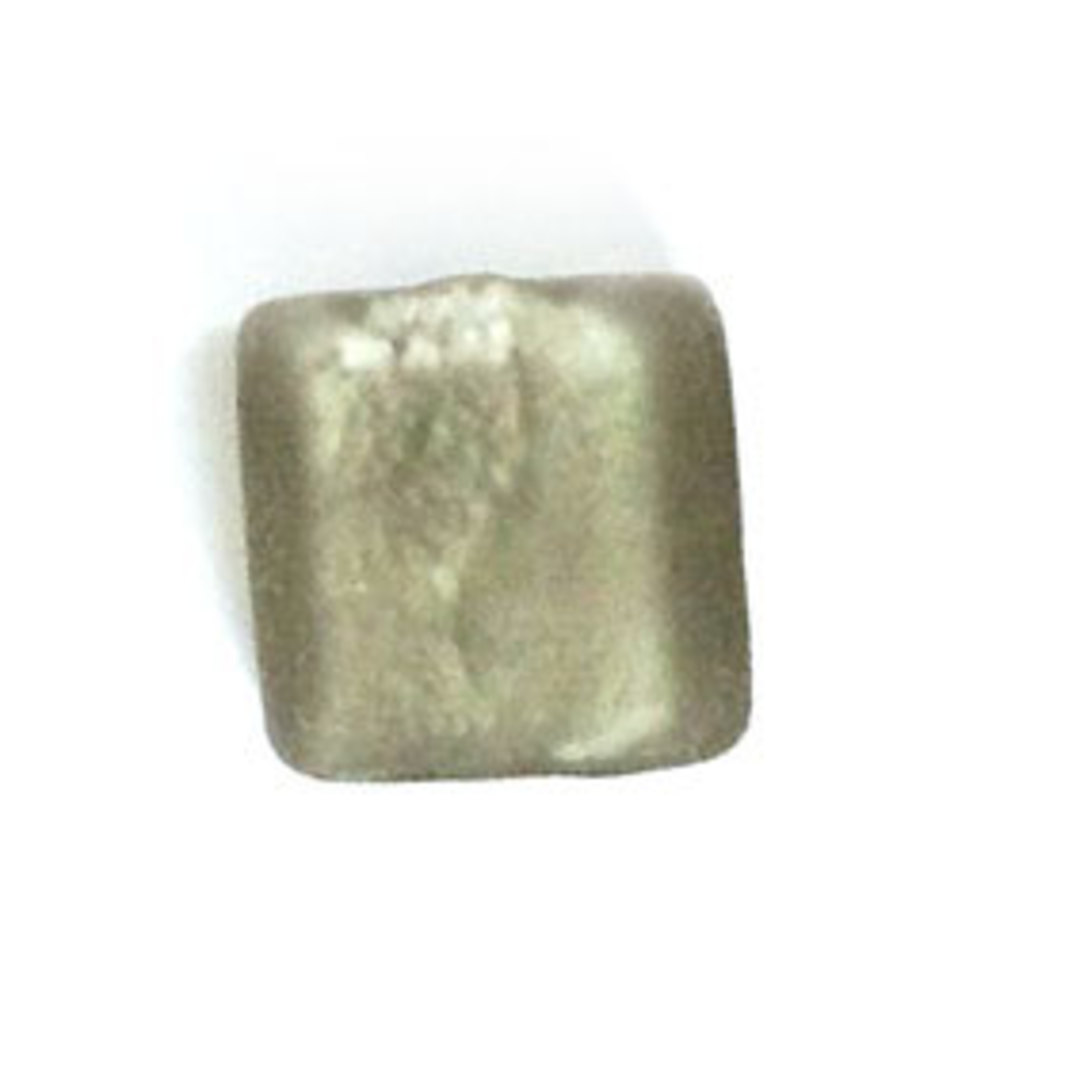 Chinese Lampwork (12mm): Frosted grey square, silver lined image 0