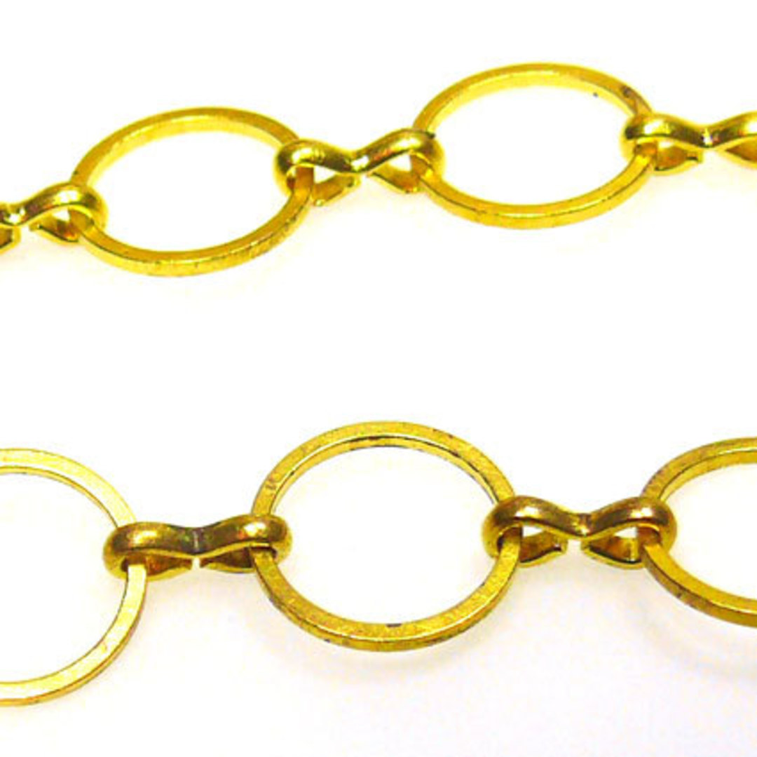 TARNISHED CHAIN: 12mm rounds with 8mm figure 8 link, Vintage Gold (nickel free) image 0