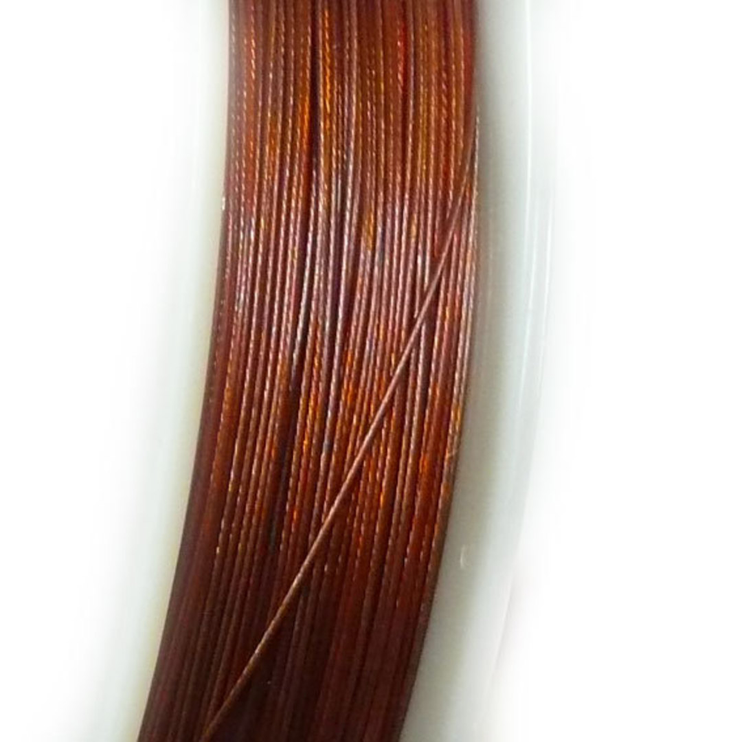 Tigertail Beading Wire: 100m roll - Brown image 0
