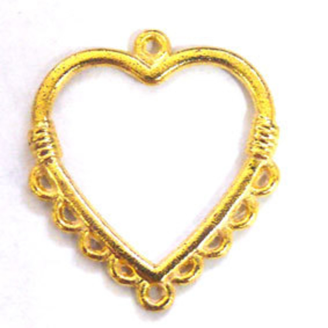 Gold Chandelier Top, Large heart with loops image 0