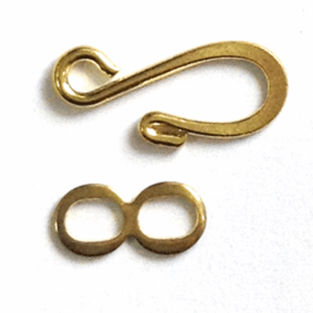 Hook and Eye Clasp: Plain Basic - yellow gold