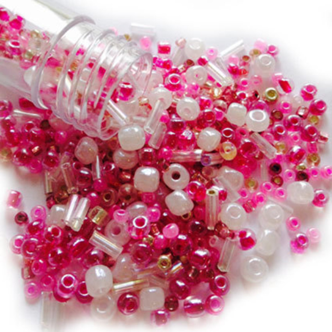 Seed Bead Mix, 15gm - PRETTY IN PINK image 0