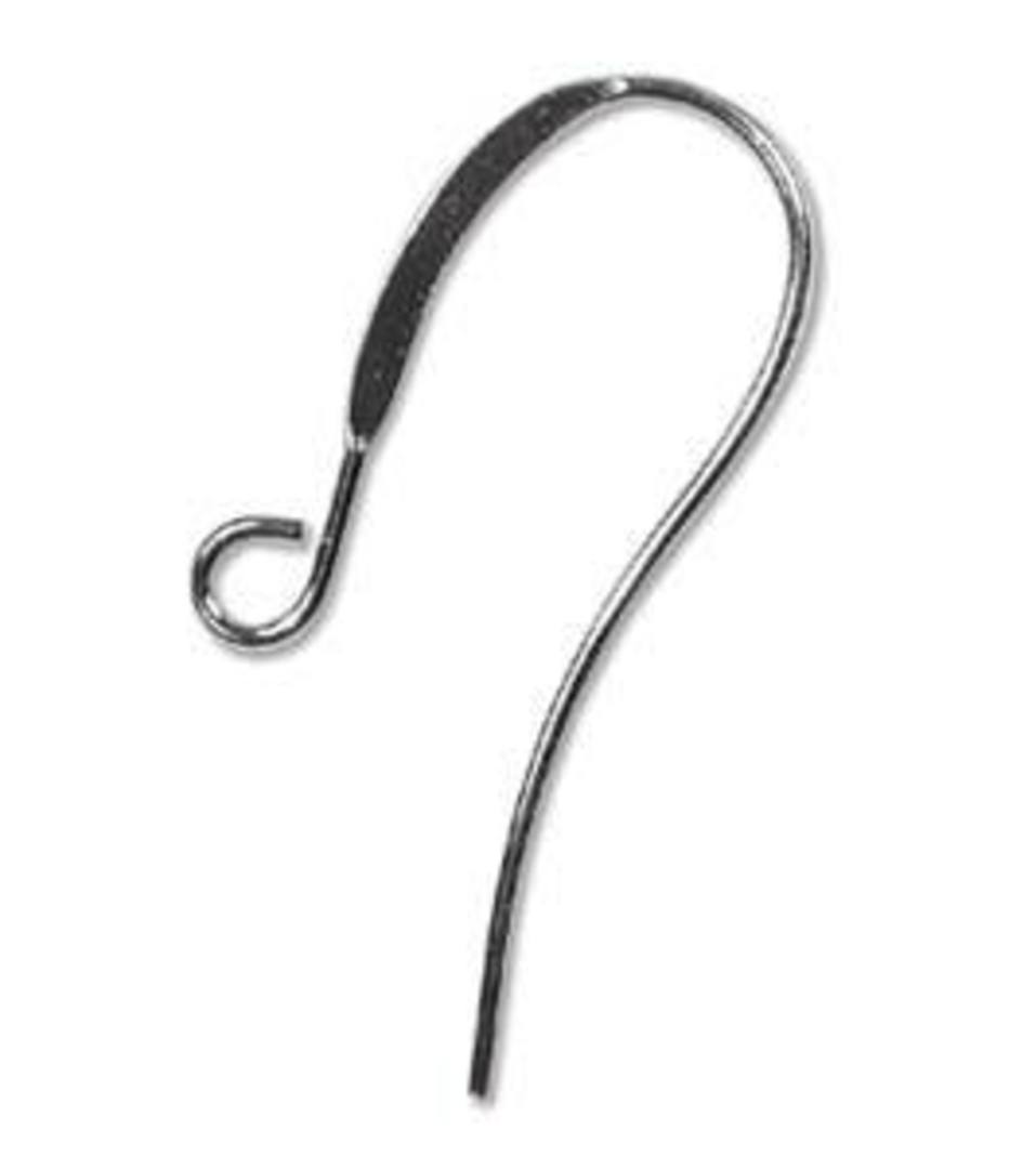 Flat earring hook (26mm) - gunmetal (nickel free) image 0