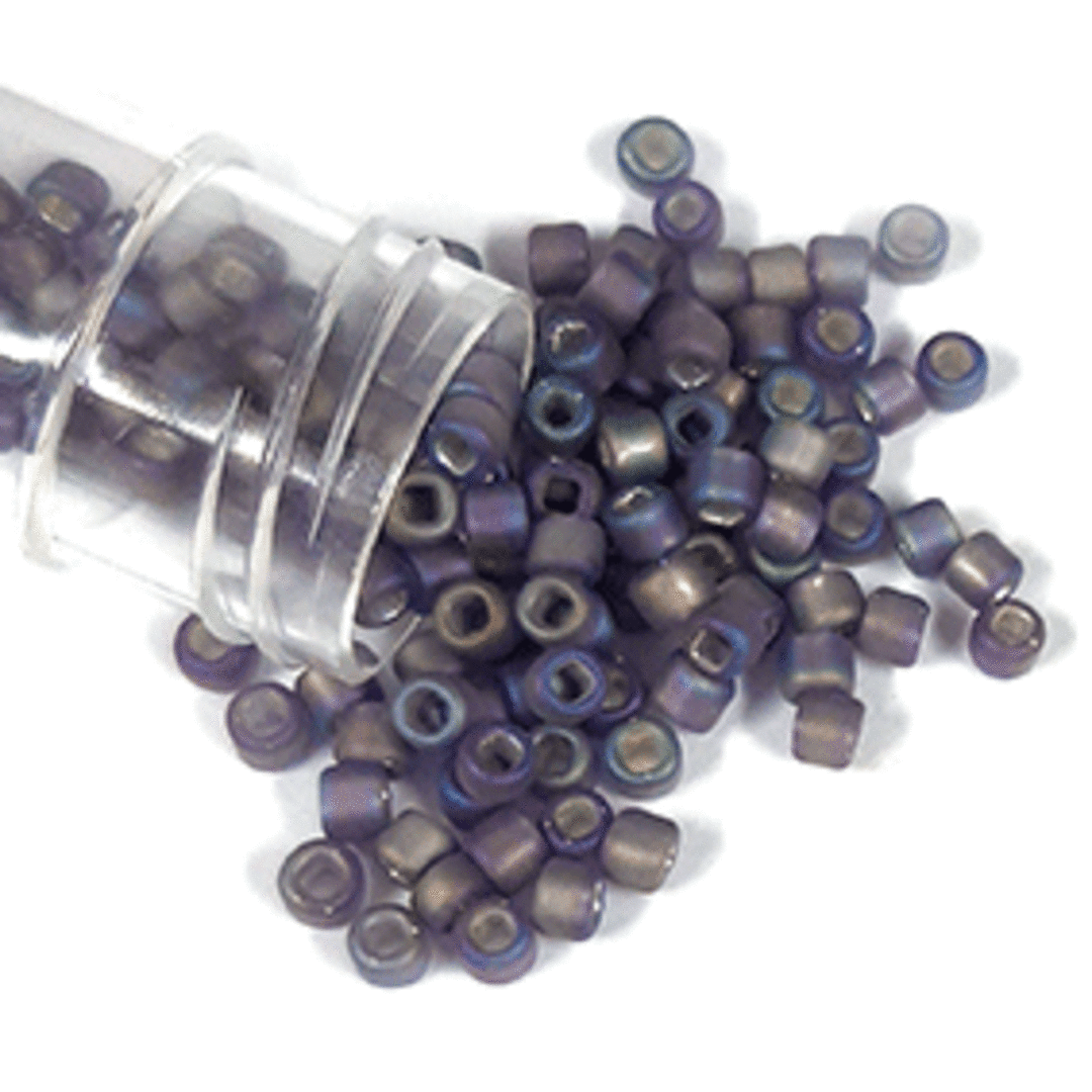 Matsuno size 8 round: F639 - Frosted Purple Grey shimmer, silver lined (7 grams) image 0