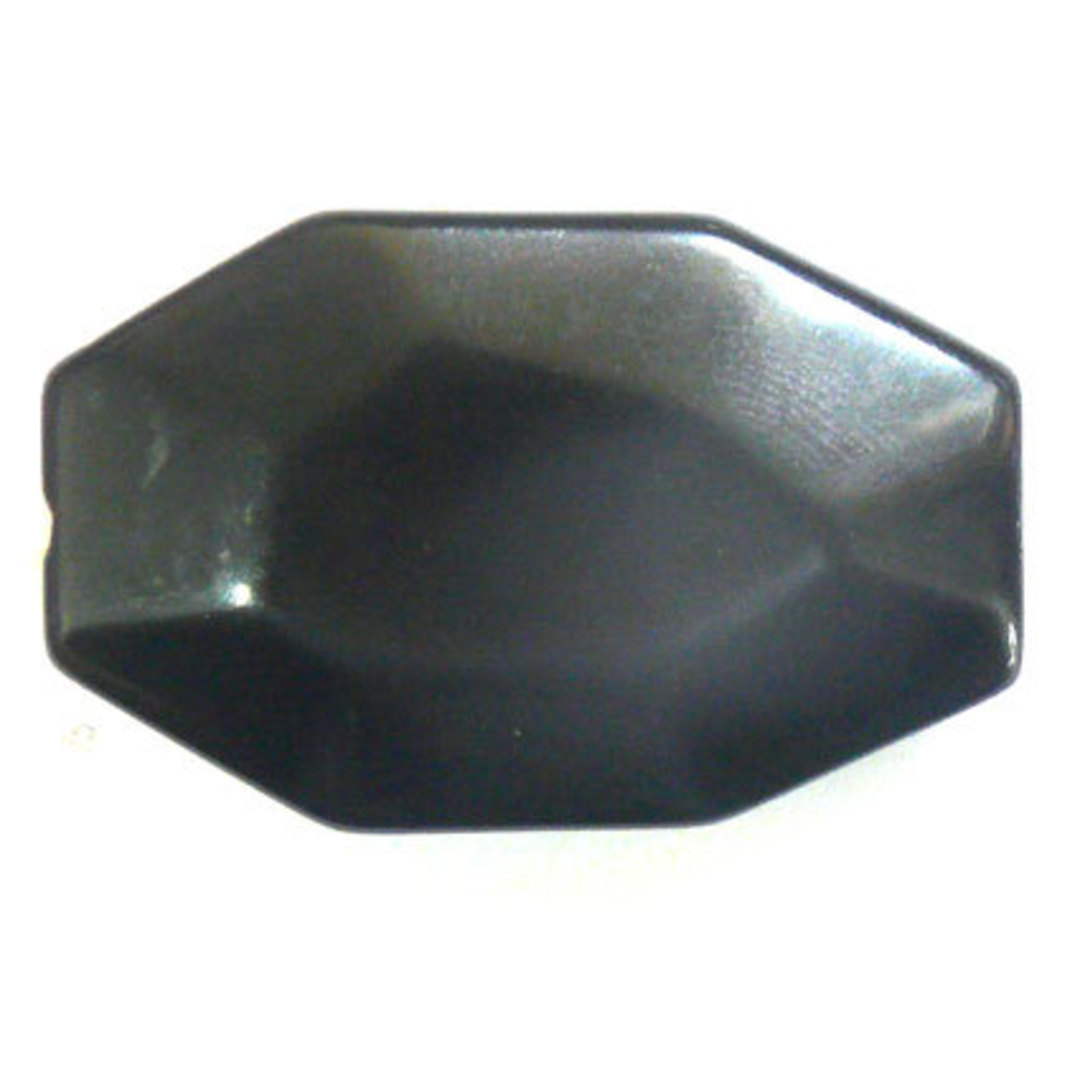 Black Agate, Smooth Faceted Oval, 35mm x 22mm image 0