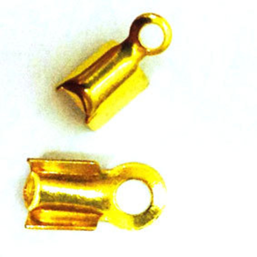 Fold Over Crimp (leatherend) - regular, 5mm: Gold image 0