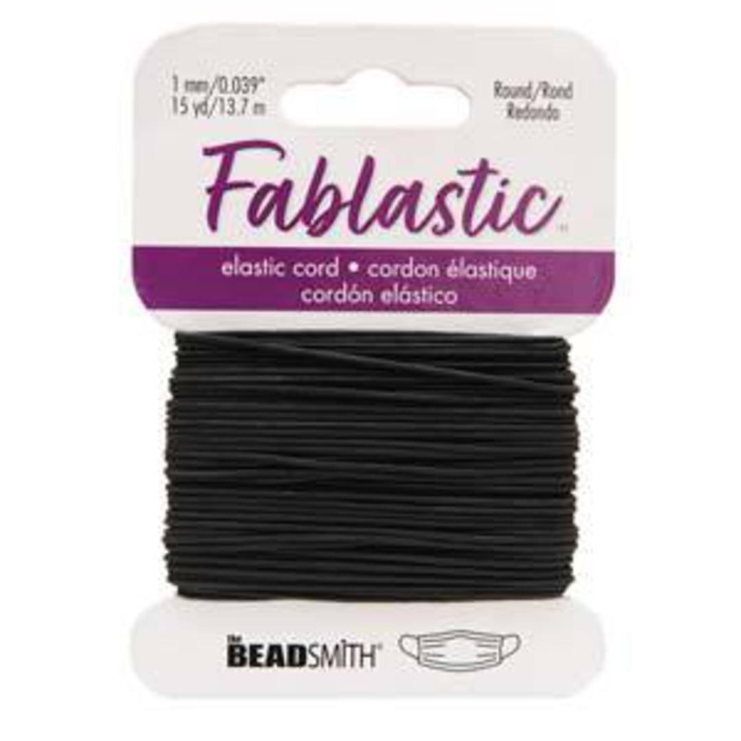 Fablastic round stretch cord: 1mm, black image 0