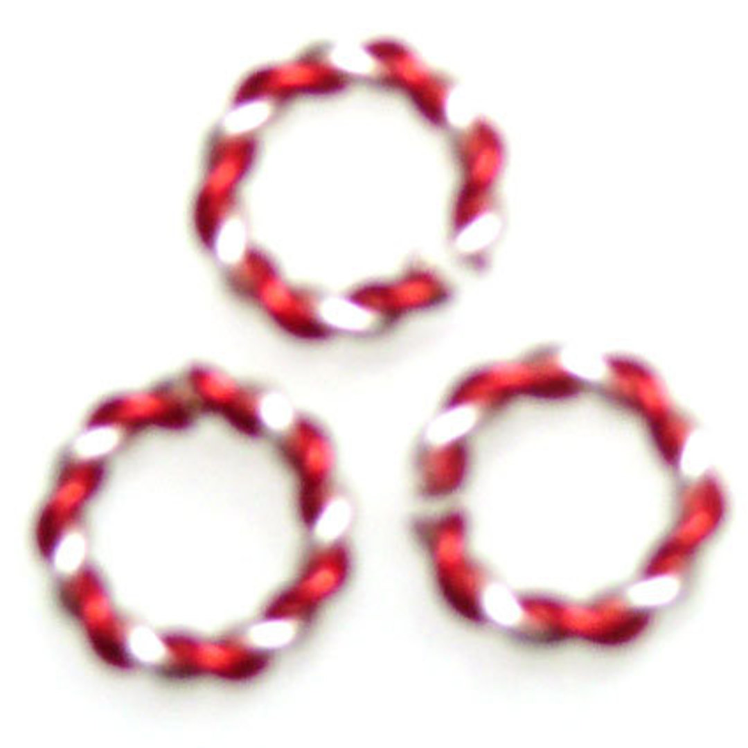 Twisted Jumpring, silver/red image 0
