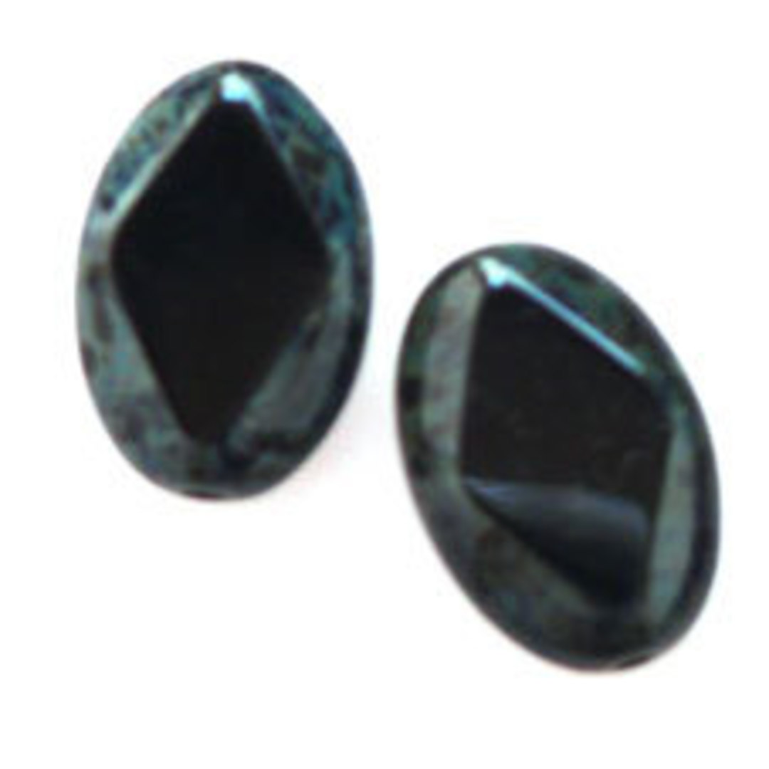 Window Bead, 12mm x 16mm - Jet, faceted image 0