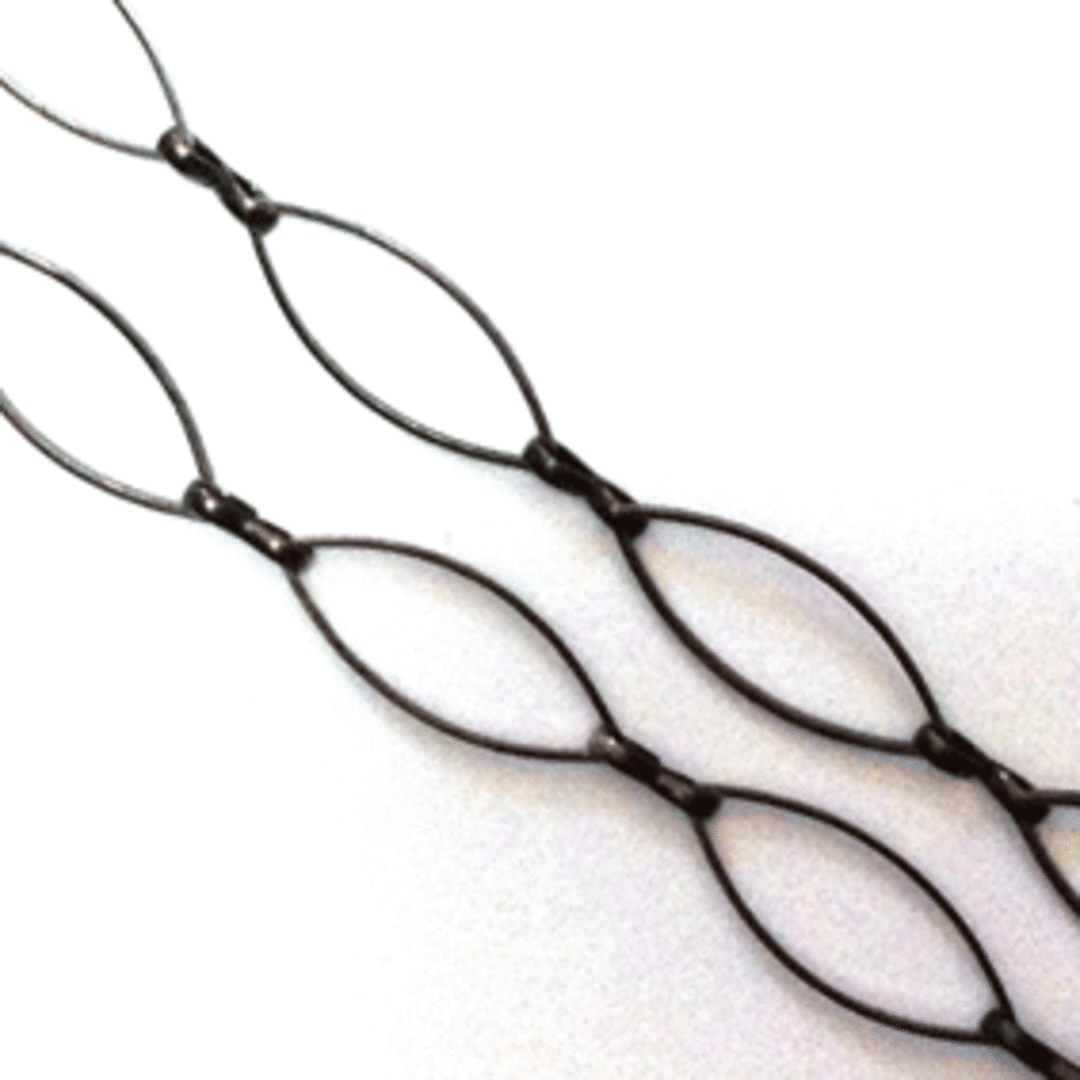 CHAIN: 20mm Pointed Ovals with 8mm figure 8 link, Gunmetal image 0
