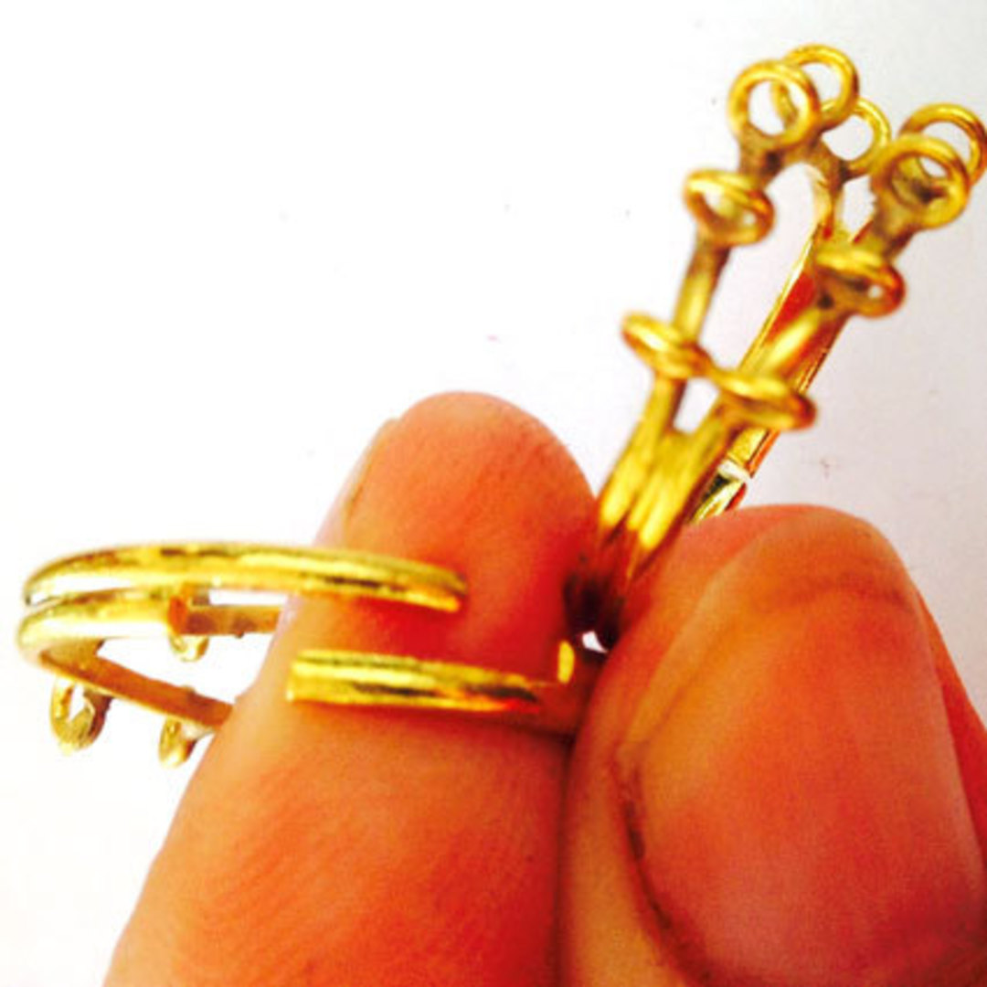 CLEARANCE Ring Base with loops - Gold (TARNISHED) image 1