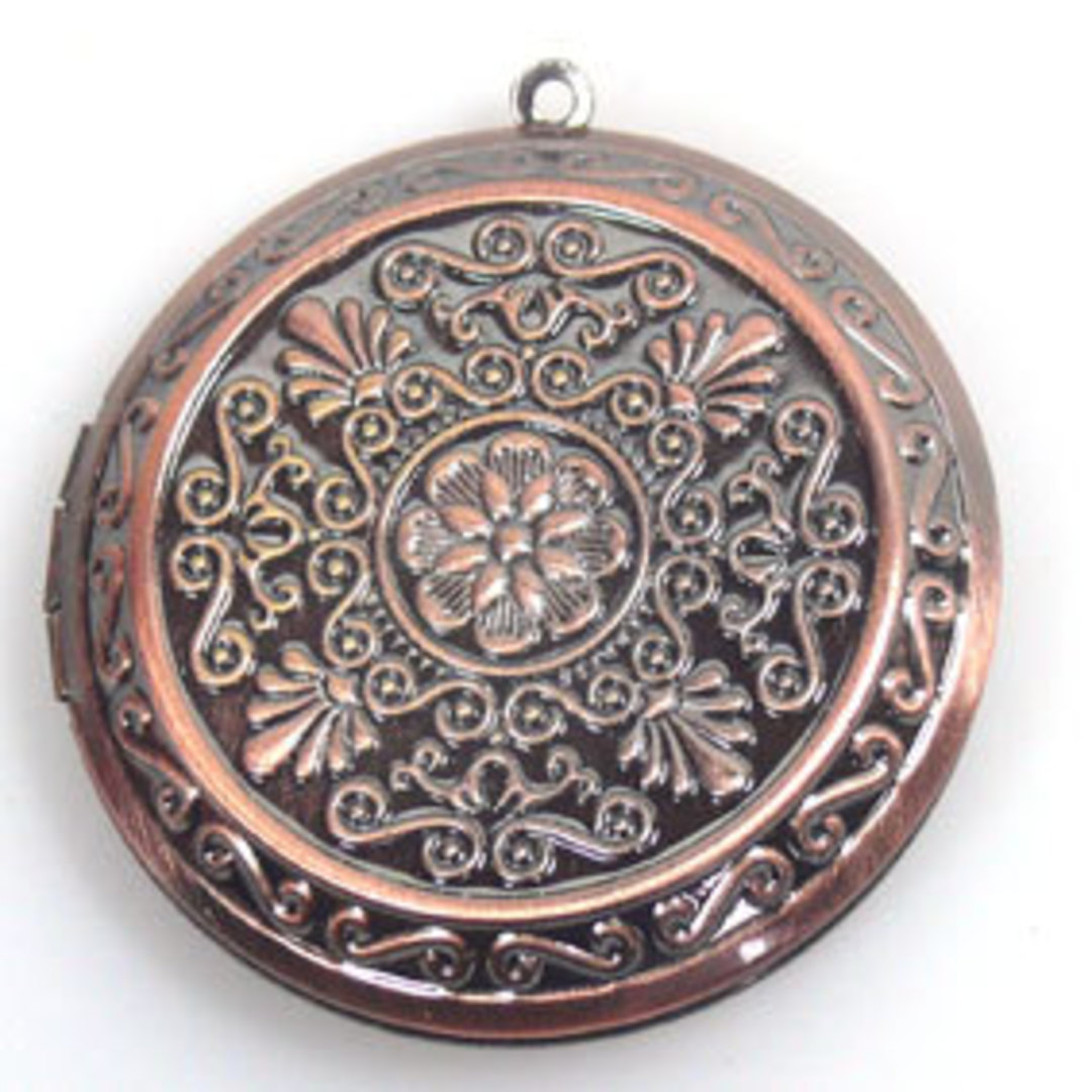 Large copper coloured medallion locket image 0