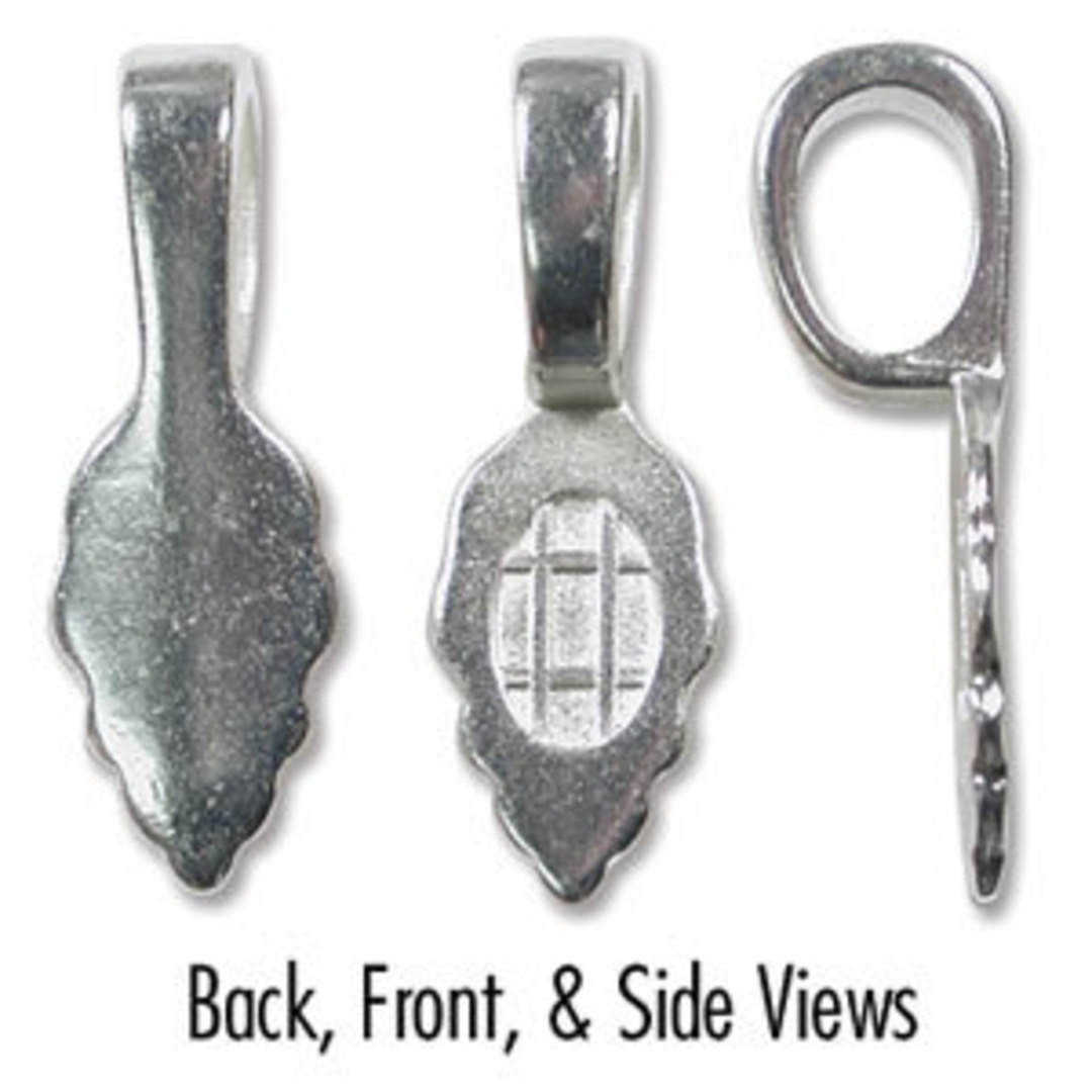 Glue on bail, large (25mm), silver image 0
