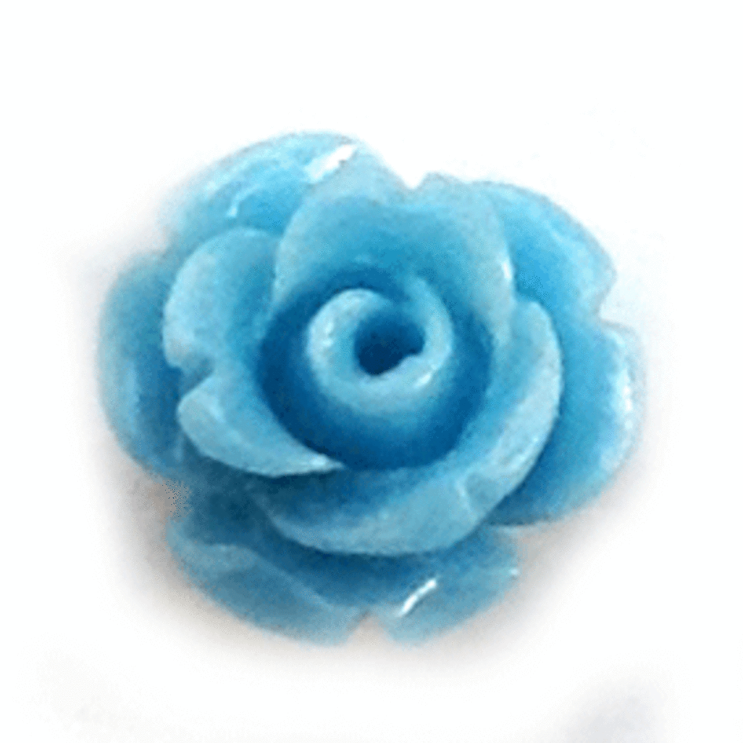 Acrylic English Rose, small - 11mm, powder blue image 0